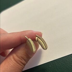 Gold Leaf Stud Earrings